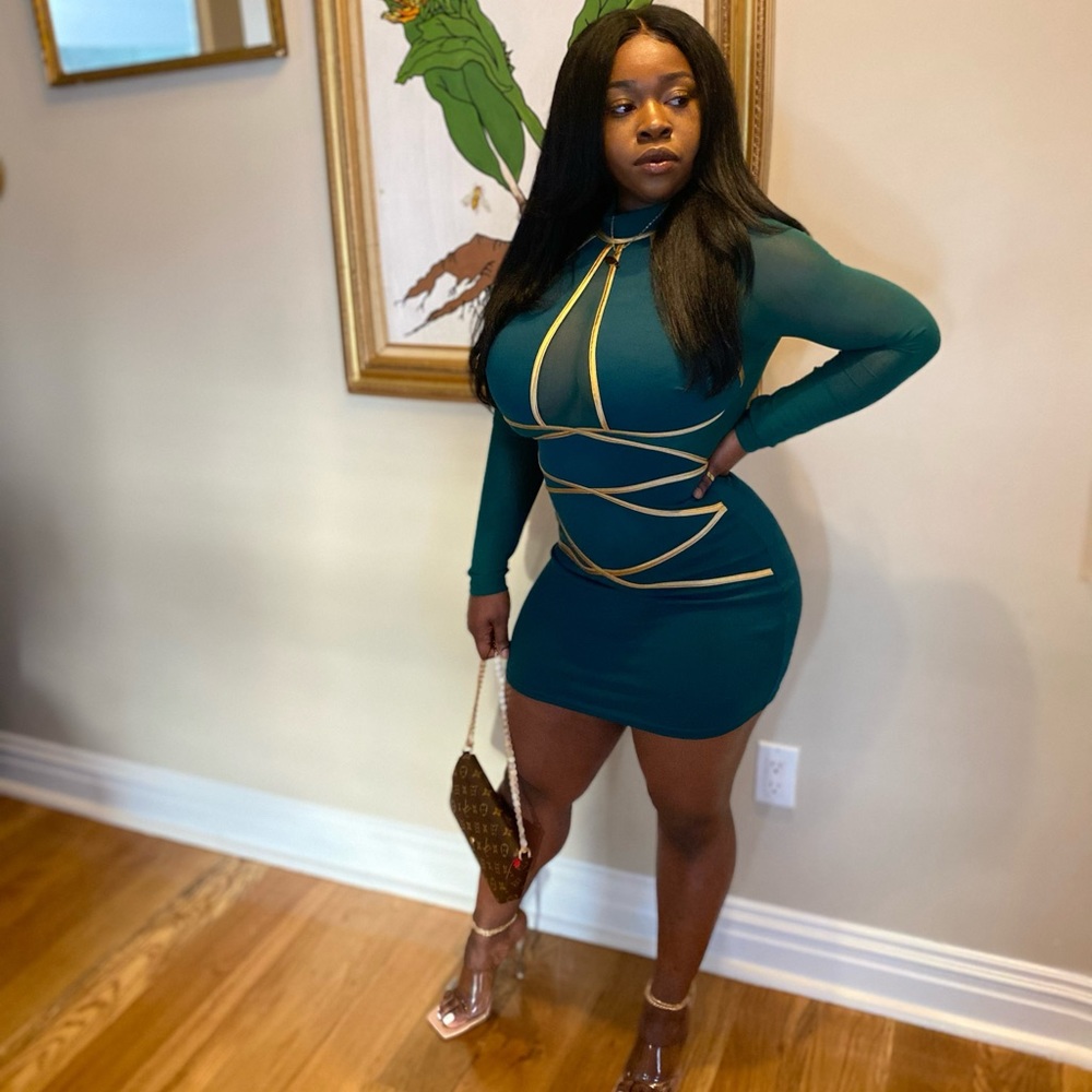All My Love Mini Dress - Hunter Green
